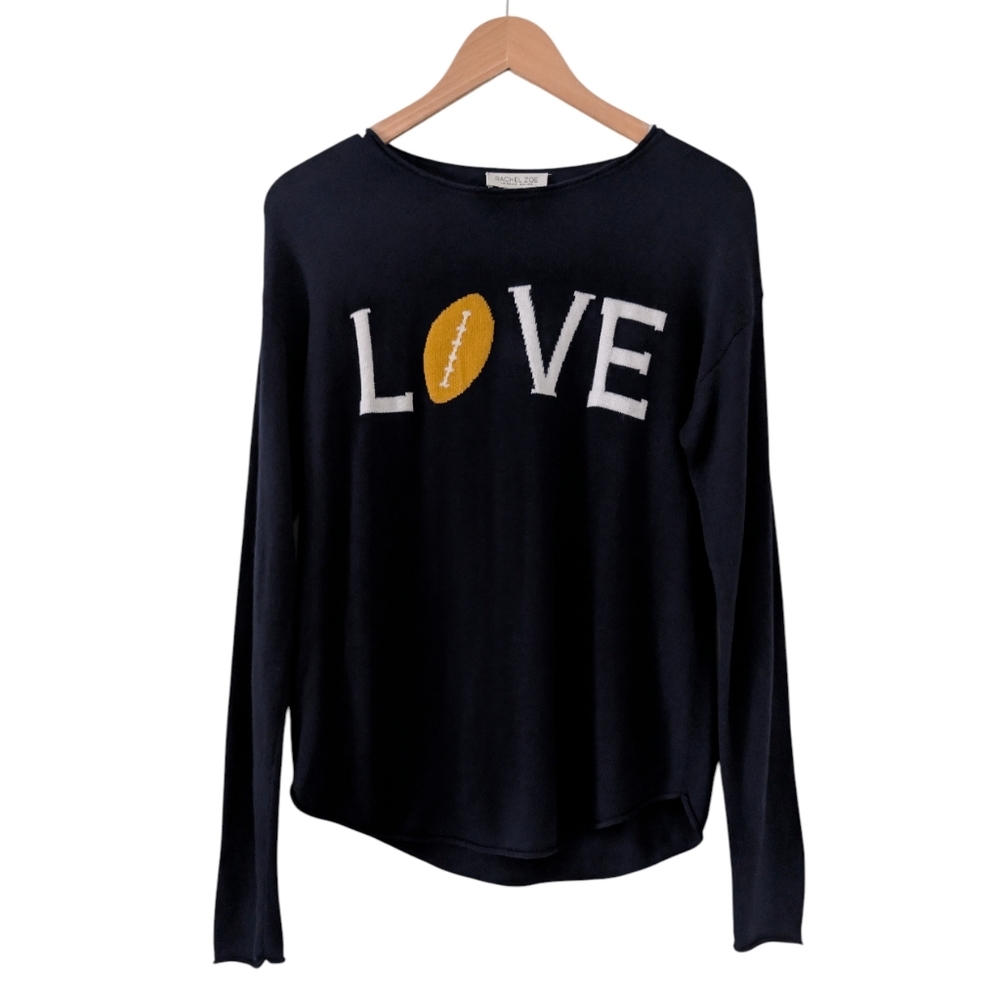 LOVE FOOTBALL🏈 Rachel Zoe Football Cashmere Blend Sweater Size Medium
